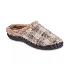 Isotoner Men’s Classic Comfort Hoodback Memory Foam Slippers XL Smoky Taupe Men